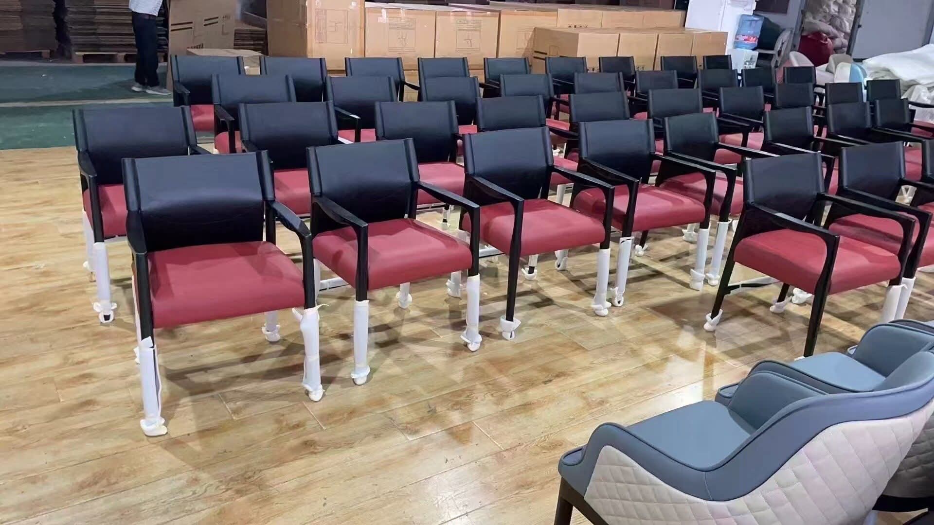 Event chair rental setup for a wedding in Saudi Arabia