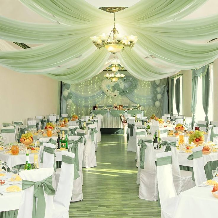 Tent interior curtain draping setup