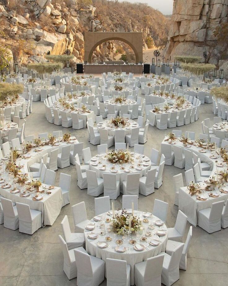 Round table rental for wedding dining setup